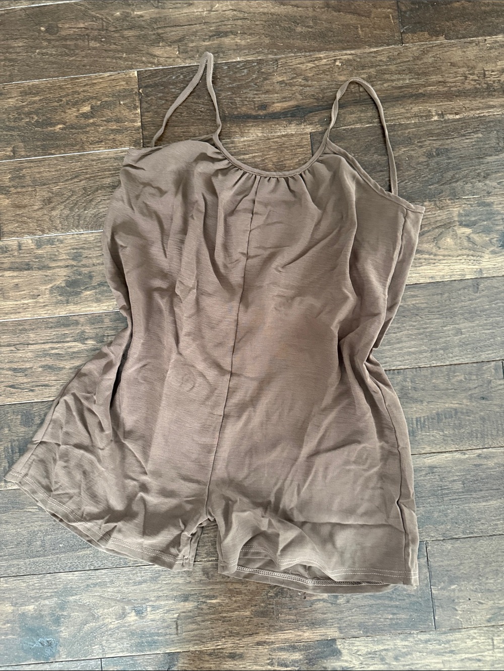 Women's Lightweight Spaghetti Strap Romper low back - Brown